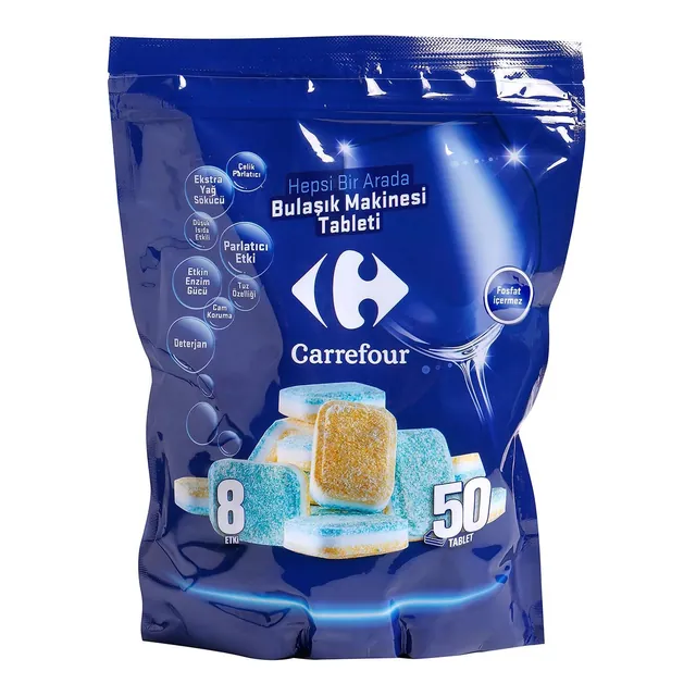Carrefour Hepsi Bir Arada Bulaşık Makinesi Tableti 50'li