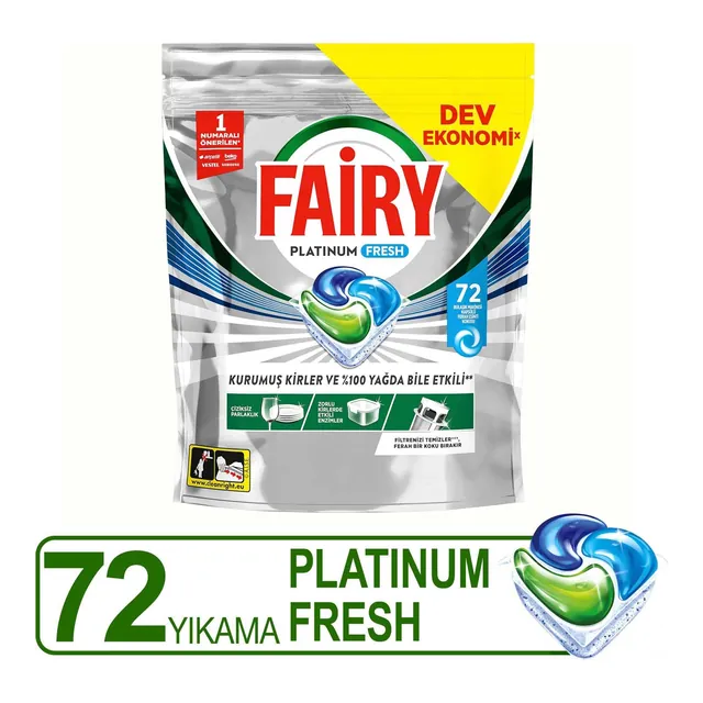 Fairy Platinum Fresh Bulaşık Makinesi Kapsülü 72'li