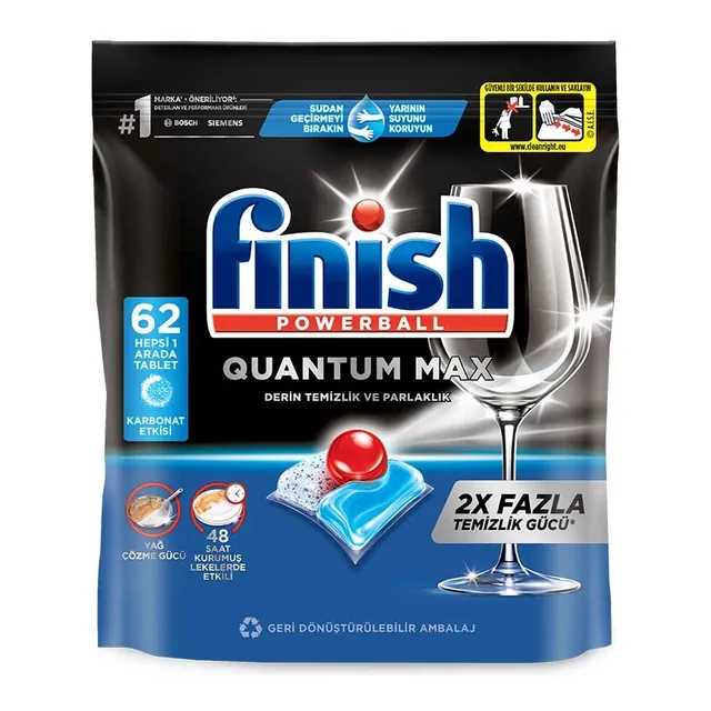 Finish Quantum Max Karbonat Etkili Bulaşık Makinesi Tableti 62'li