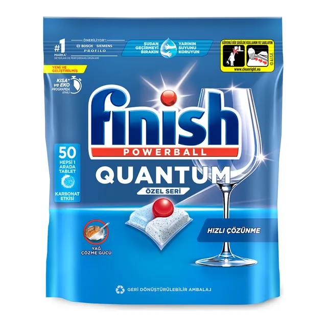 Finish Quantum Özel Seri Hepsi Bir Arada Bulaşık Makinesi Tableti 50'li