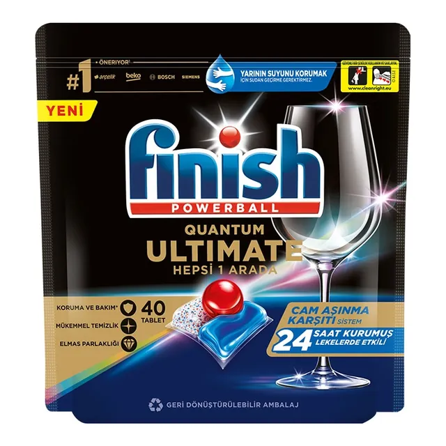 Finish Quantum Ultimate Hepsi 1 Arada Bulaşık Makinesi Tableti 40'lı