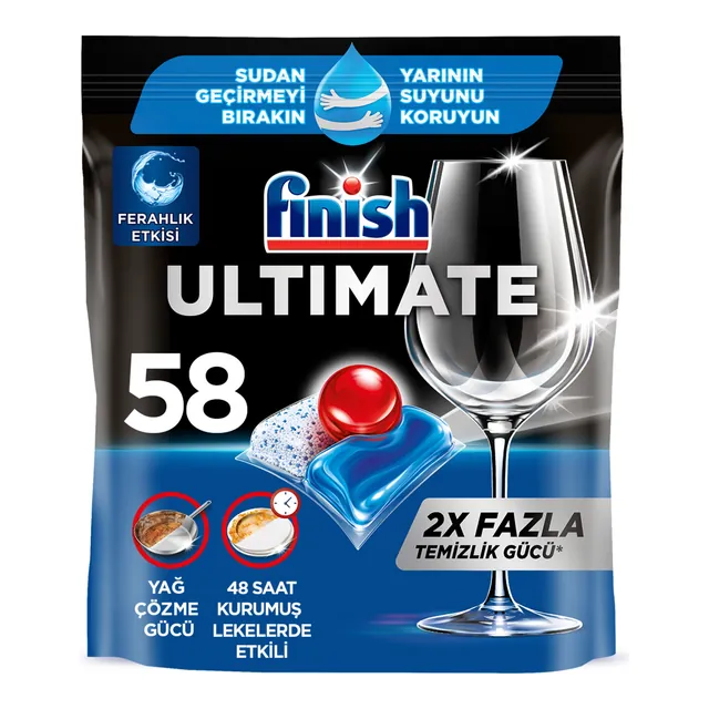 Finish Ultimate Hepsi 1 Arada Bulaşık Makinesi Tableti 58'li