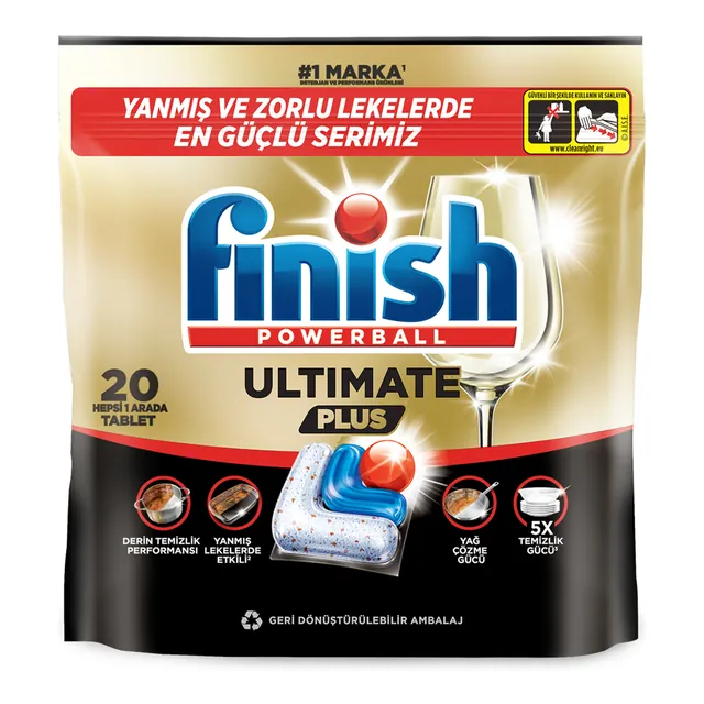 Finish Ultimate Plus Hepsi 1 Arada Bulaşık Makinesi Tableti 20'li