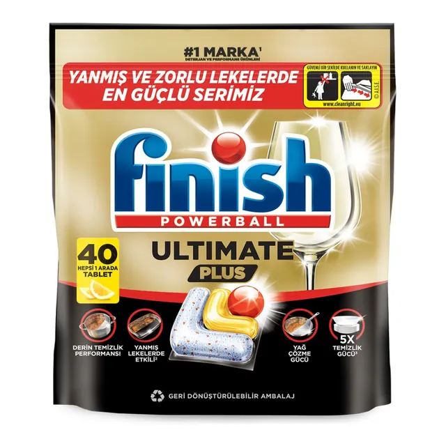 Finish Ultimate Plus Limon Bulaşık Makinesi Tableti 40'lı