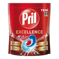 Pril Excellence 4'ü 1 Arada Bulaşık Makinesi Kapsülü 40'lı