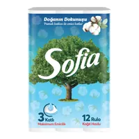 Sofia 3 Katlı Pamuk Katkılı Kağıt Havlu 12'li